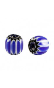 Millefiori bead 6x7mm - Blue